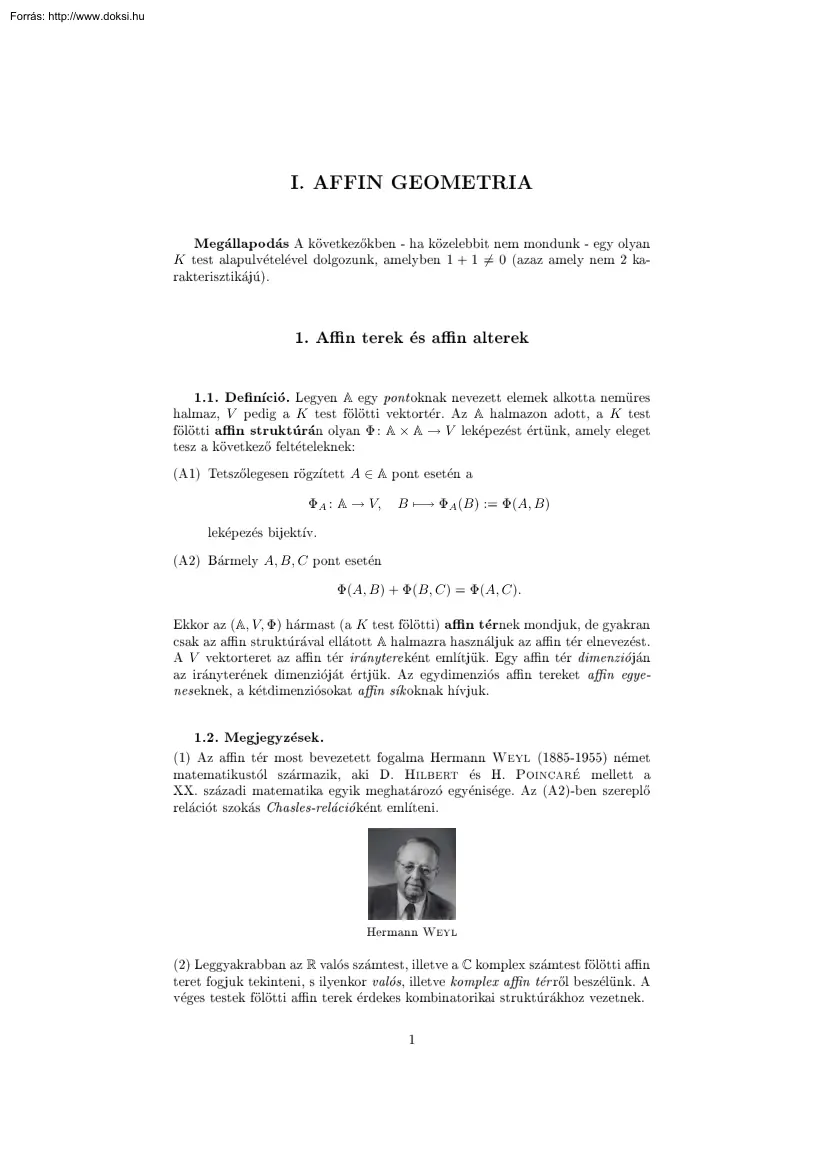 Affin geometria