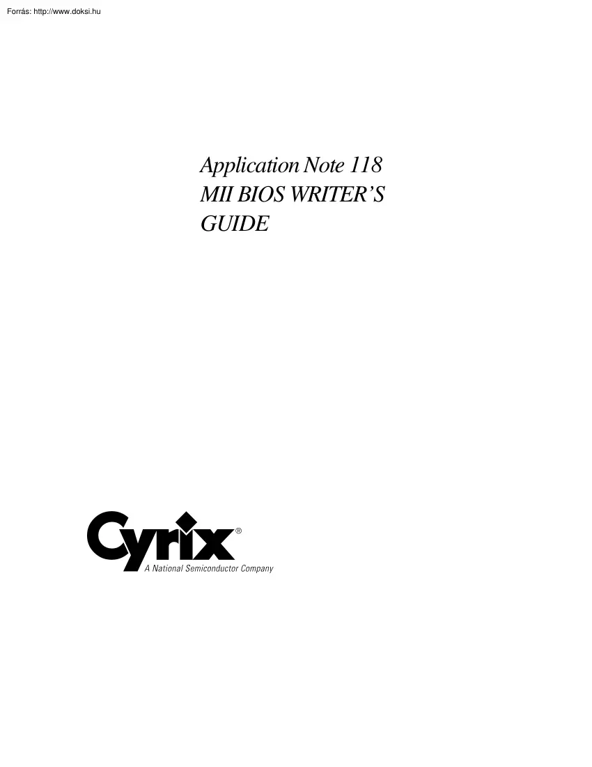 Cyrix MII BIOS Writers Guide