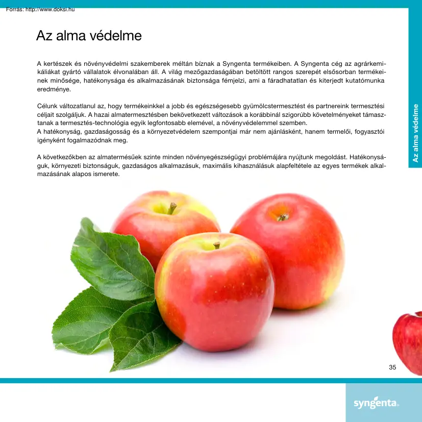 Az alma védelme