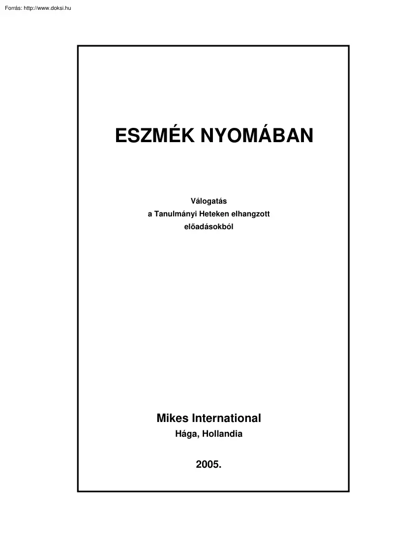 Eszmék nyomában