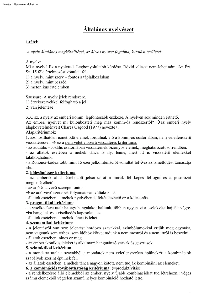Általános nyelvészet