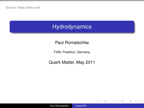Paul Romatschke - Hydrodynamics