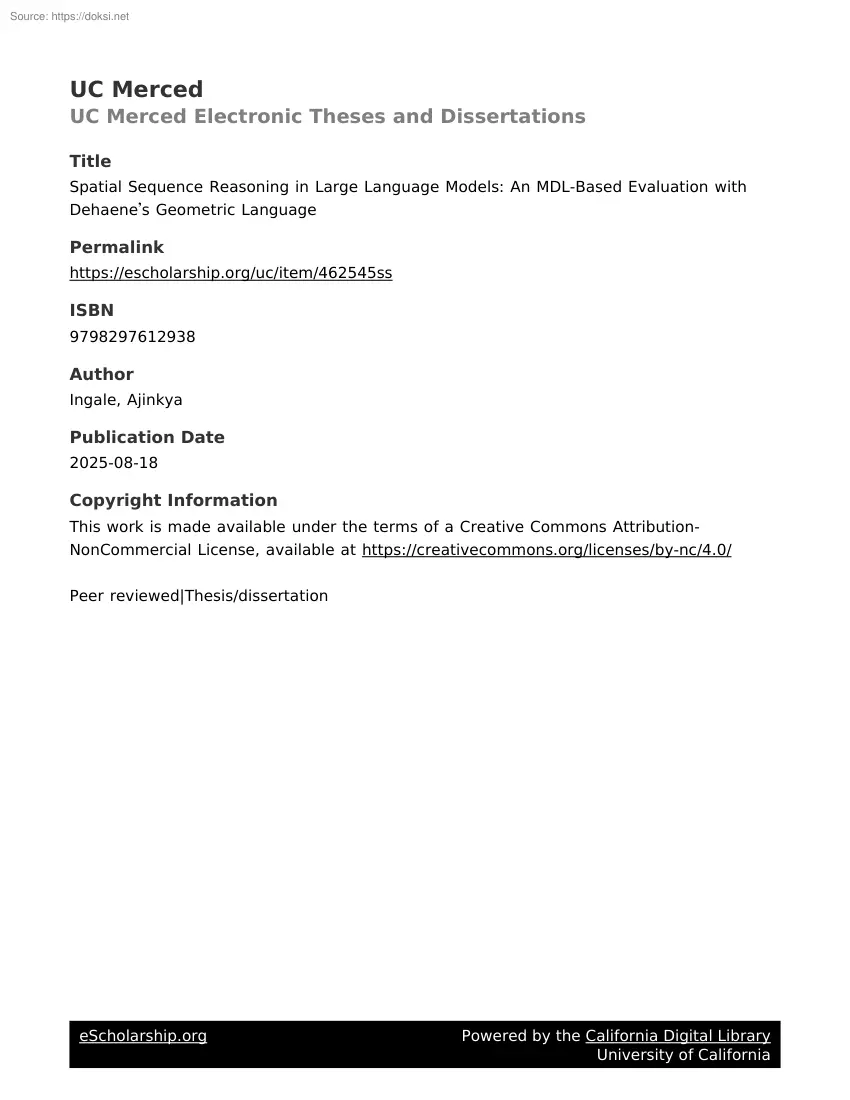 Ajinkya Ingale - Spatial Sequence Reasoning in Large Language Models, An MDL-Based Evaluation with