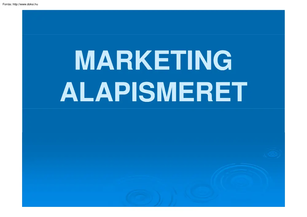 Marketing alapismeretek