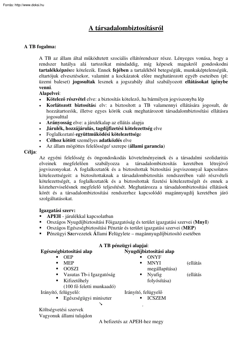 A társadalombiztosításról