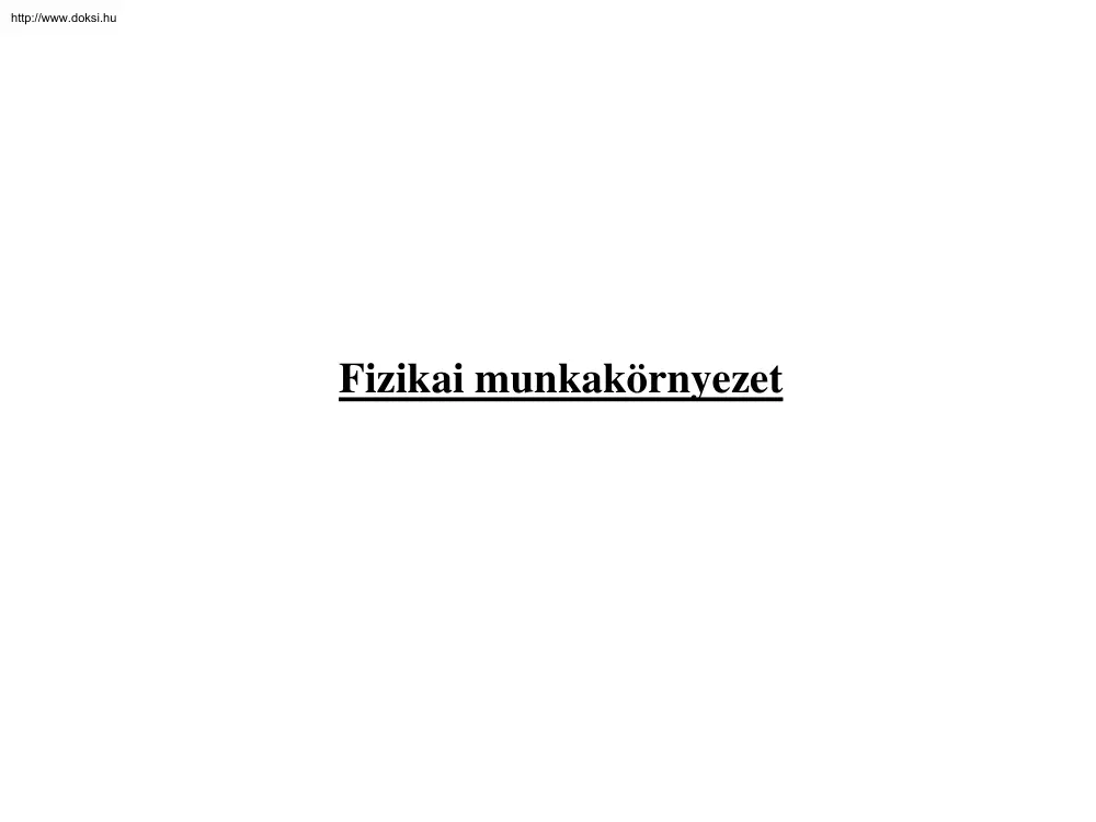 Fizikai munkakörnyezet
