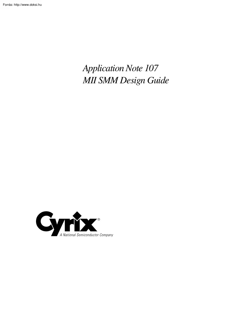 Cyrix MII SMM Design Guide