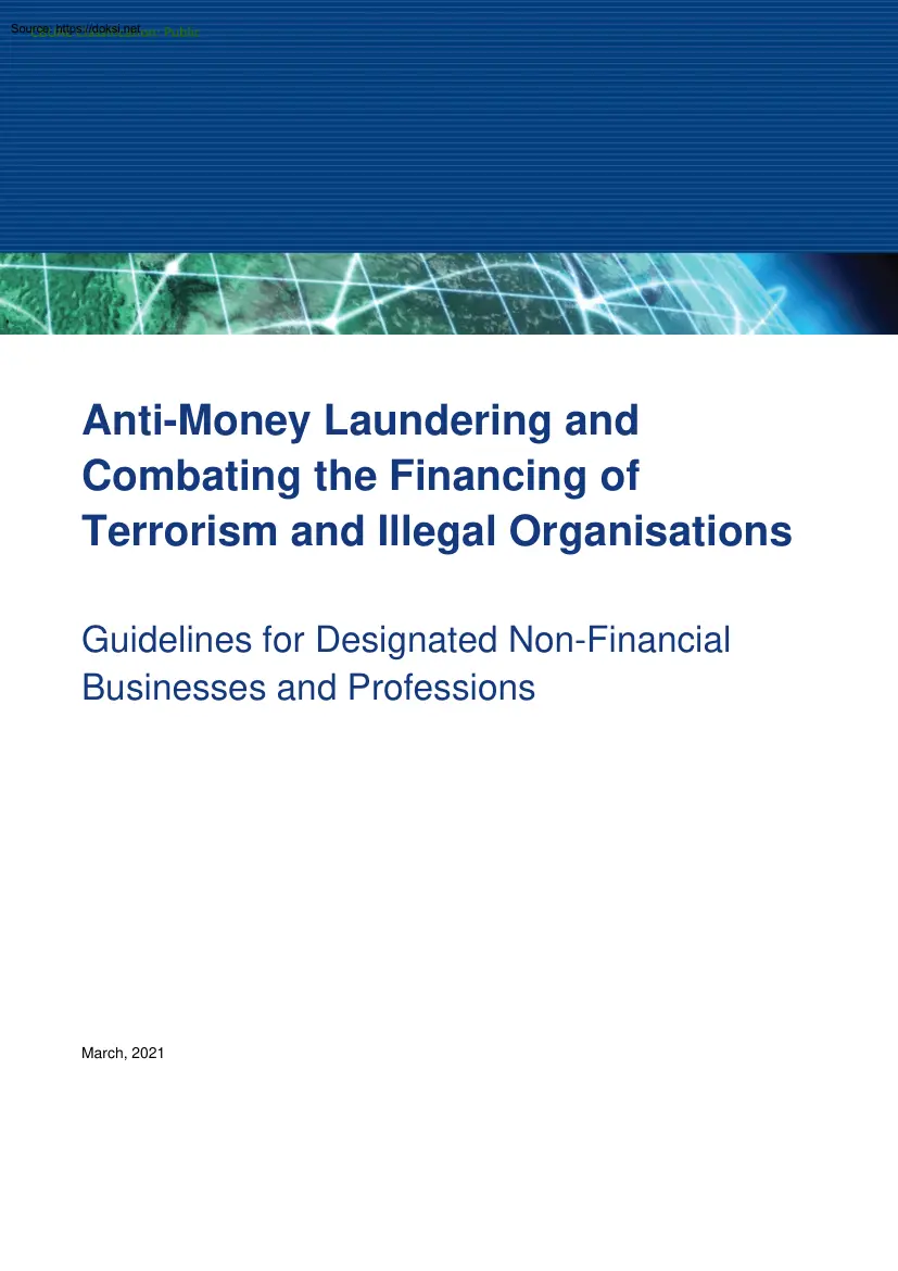 Anti Money Laundering and Combatting the Financing of Terrorism and Illegal Organisations