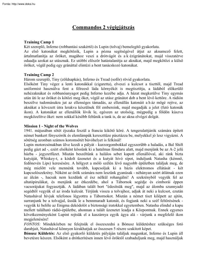 Commandos 2 végigjátszás