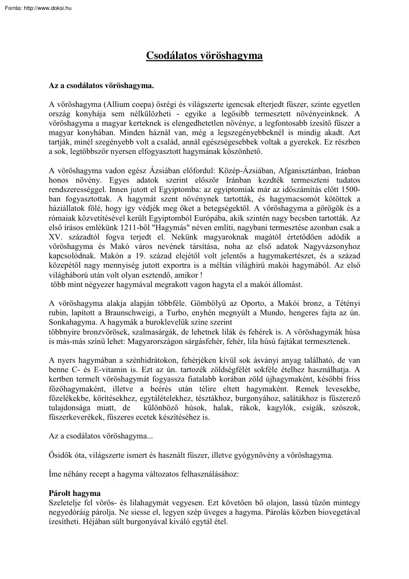 Csodálatos vöröshagyma