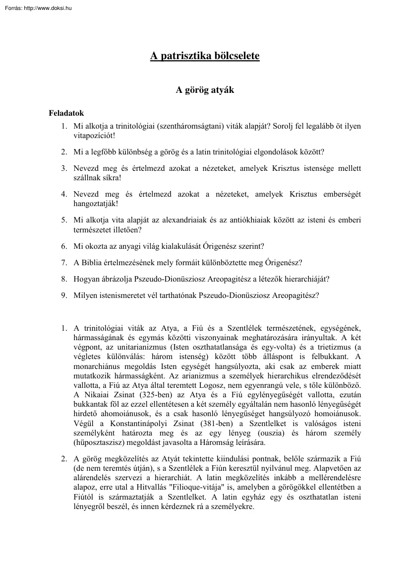 A patrisztika bölcselete