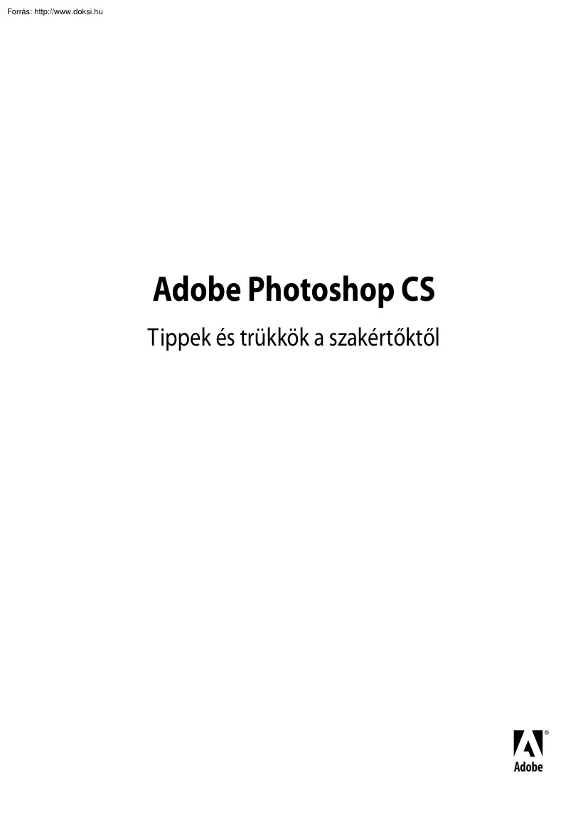 Adobe Photoshop CS, tippek és trükkök a szakértőktől