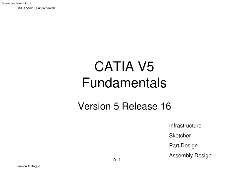 Catia V5R16 Fundamentals