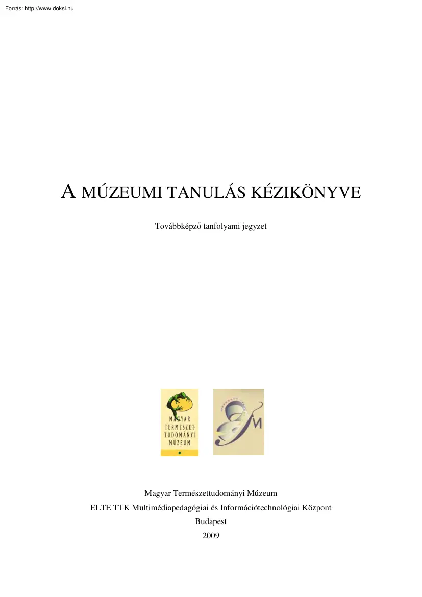 Vásárhelyi-Kárpáti - A múzeumi tanulás kézikönyve