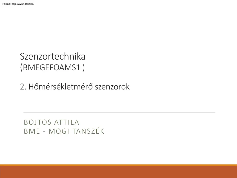 Bojtos Attila - Hőmérsékletmérő szenzorok