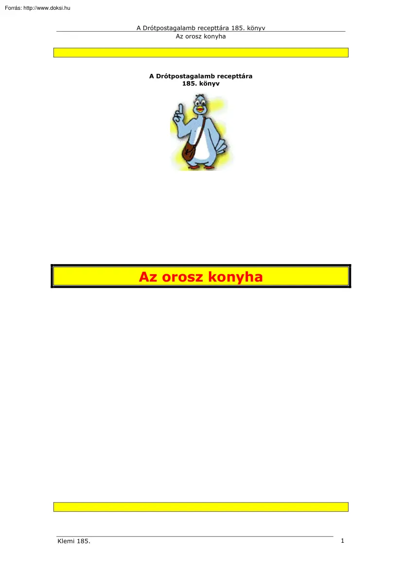 Klement András - Az orosz konyha