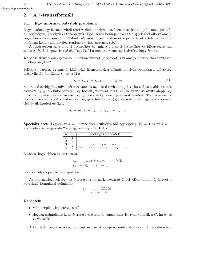 A z-transzformált