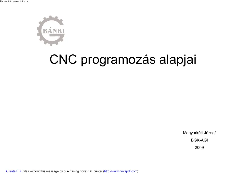 Magyarkúti József - CNC programozás alapjai
