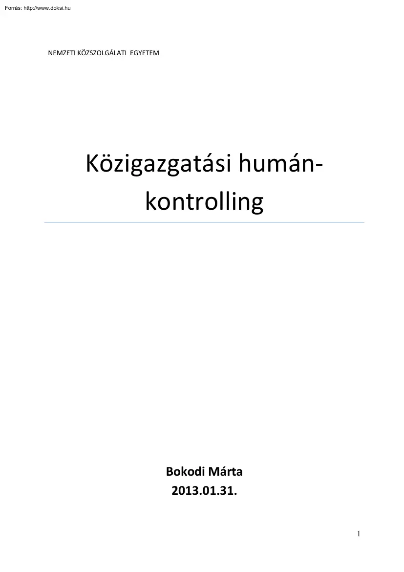 Bokodi Márta - Közigazgatási humán-kontrolling