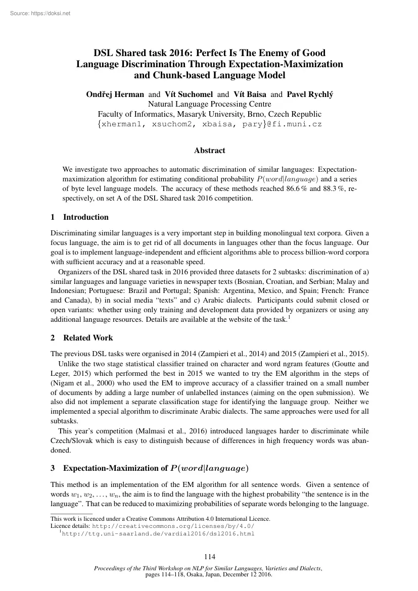 Perfect Is The Enemy of Good, Language Discrimination Through Expectation-Maximization and