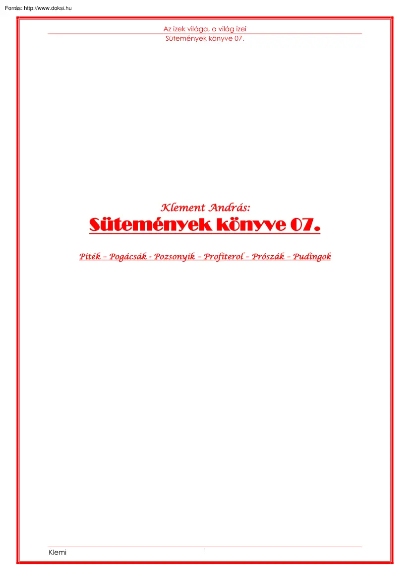 Klement András - Sütemények könyve 07