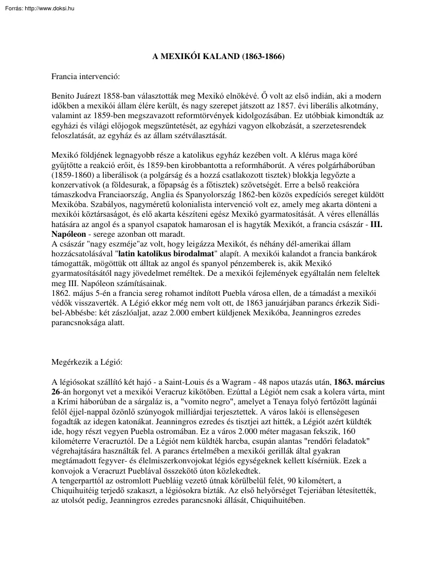 A mexikói kaland