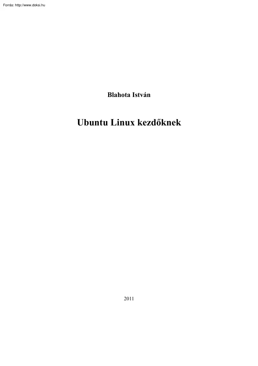 Blahota István - Ubuntu Linux kezdőknek