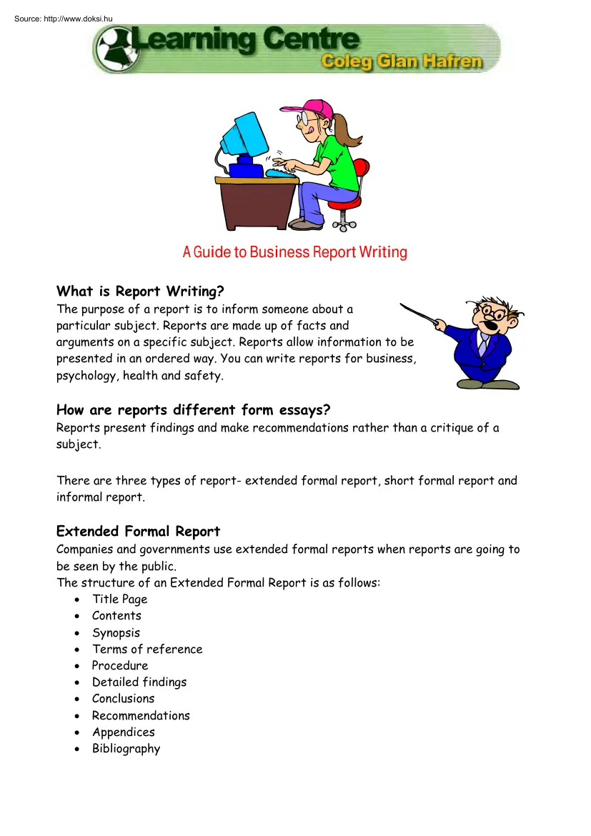 A guide to business report writing
