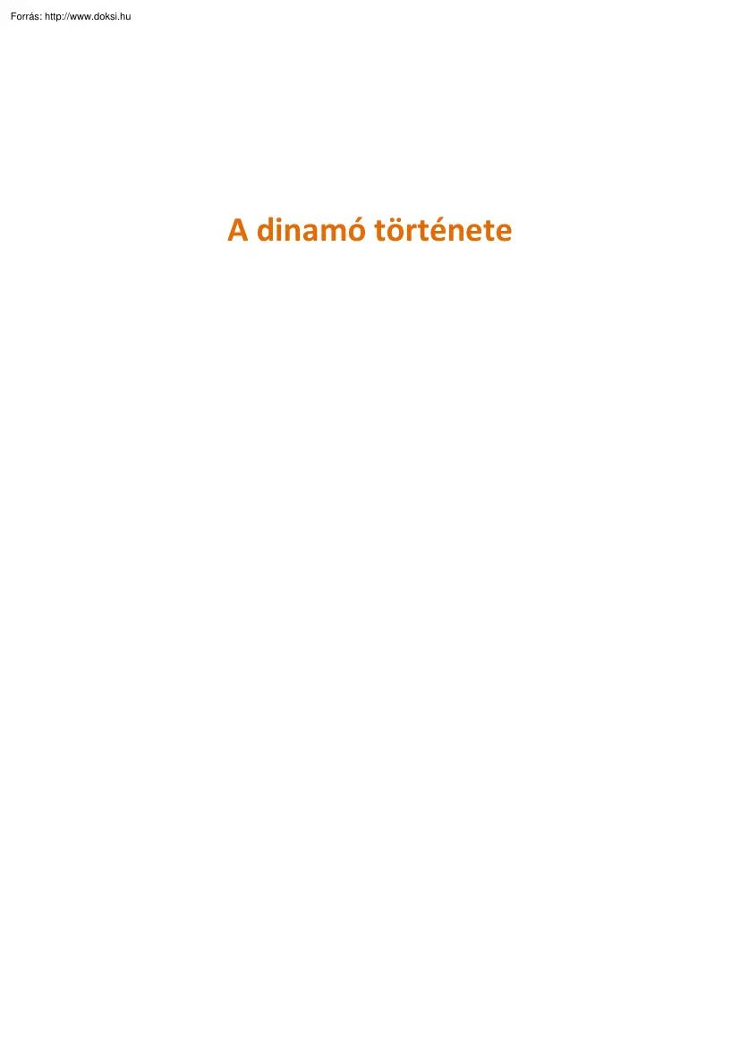 A dinamó története