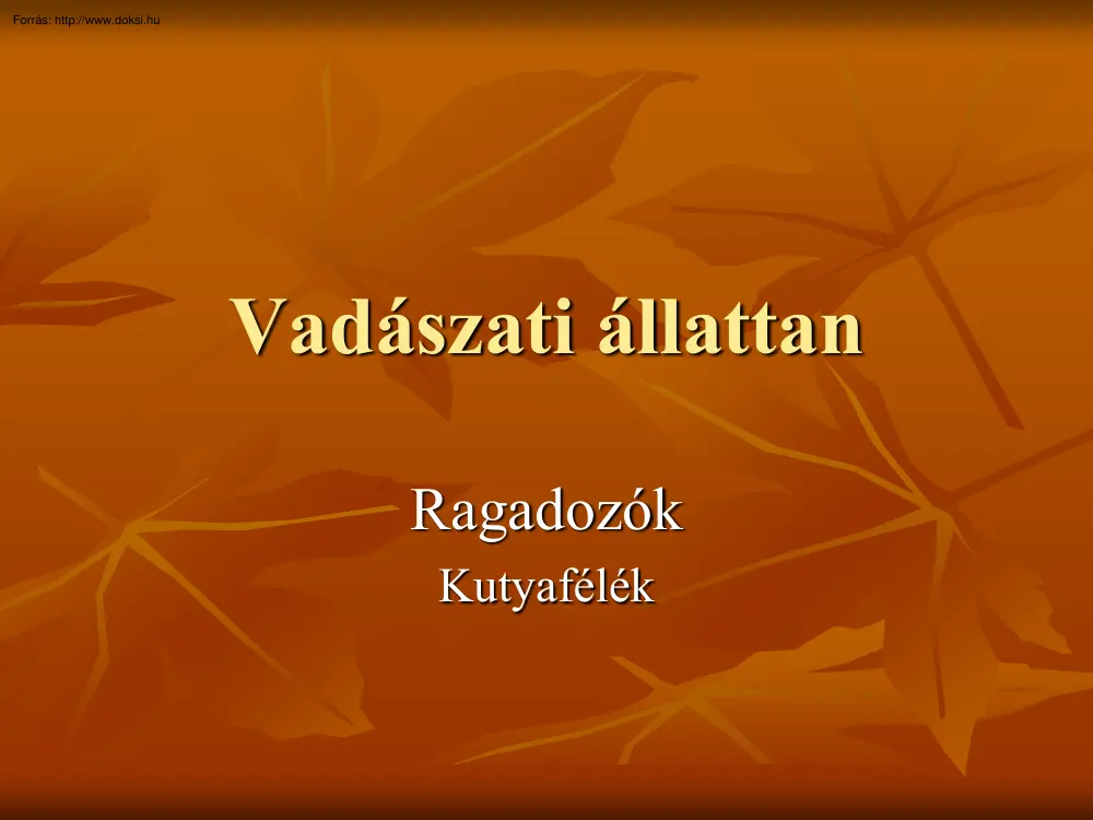 Vadászati állattan