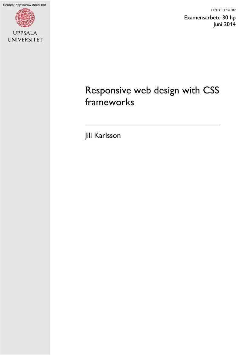 Jill Karlsson - Responsive Web Design with CSS Frameworks