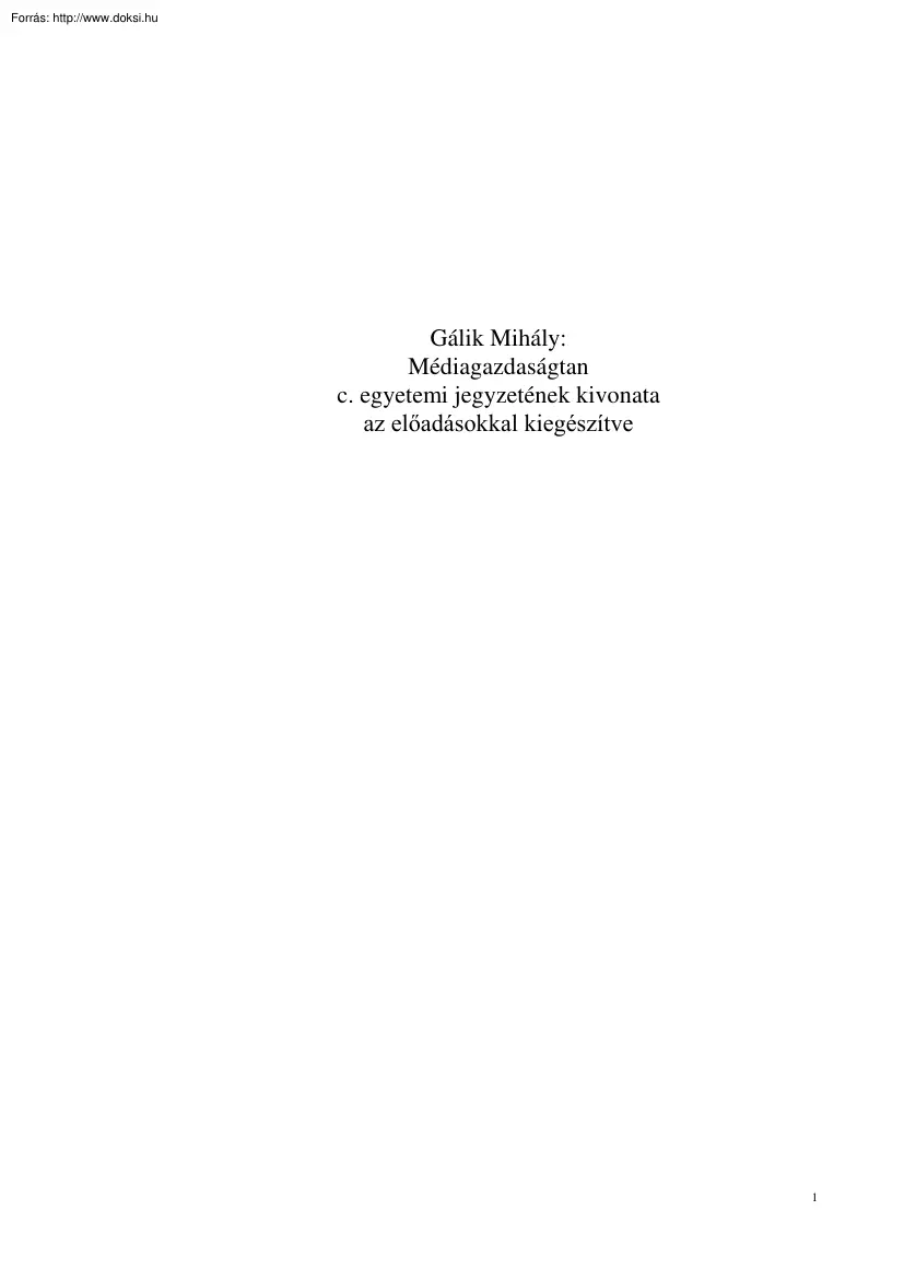 Médiagazdaságtan