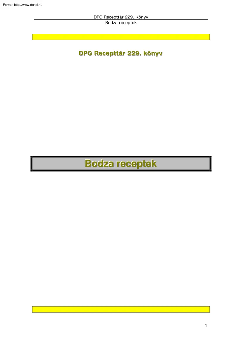 Bodza receptek