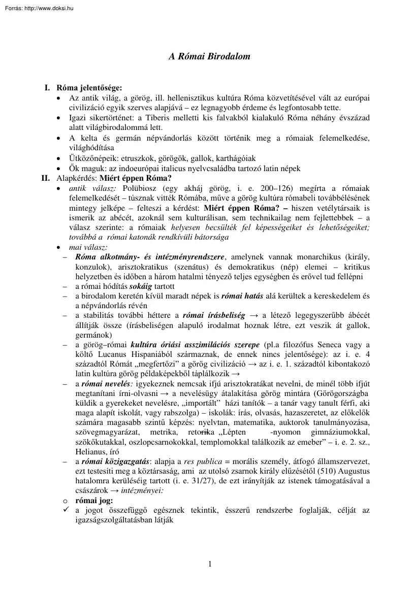 Farkas Mária - A Római Birodalom