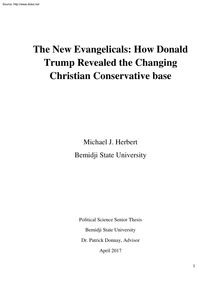 Michael J. Herbert - The New Evangelicals, How Donald Trump Revealed the Changing Christian