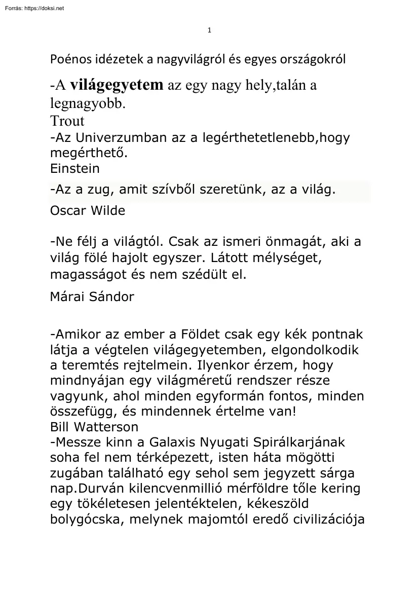 Bobrovszky Jenő - Poénos idézetek a nagyvilágról és egyes országokról