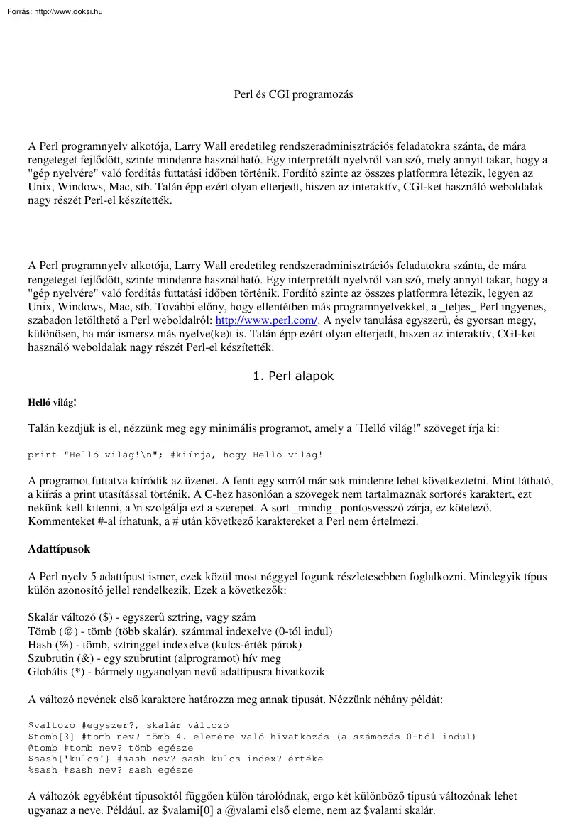 Perl és CGI