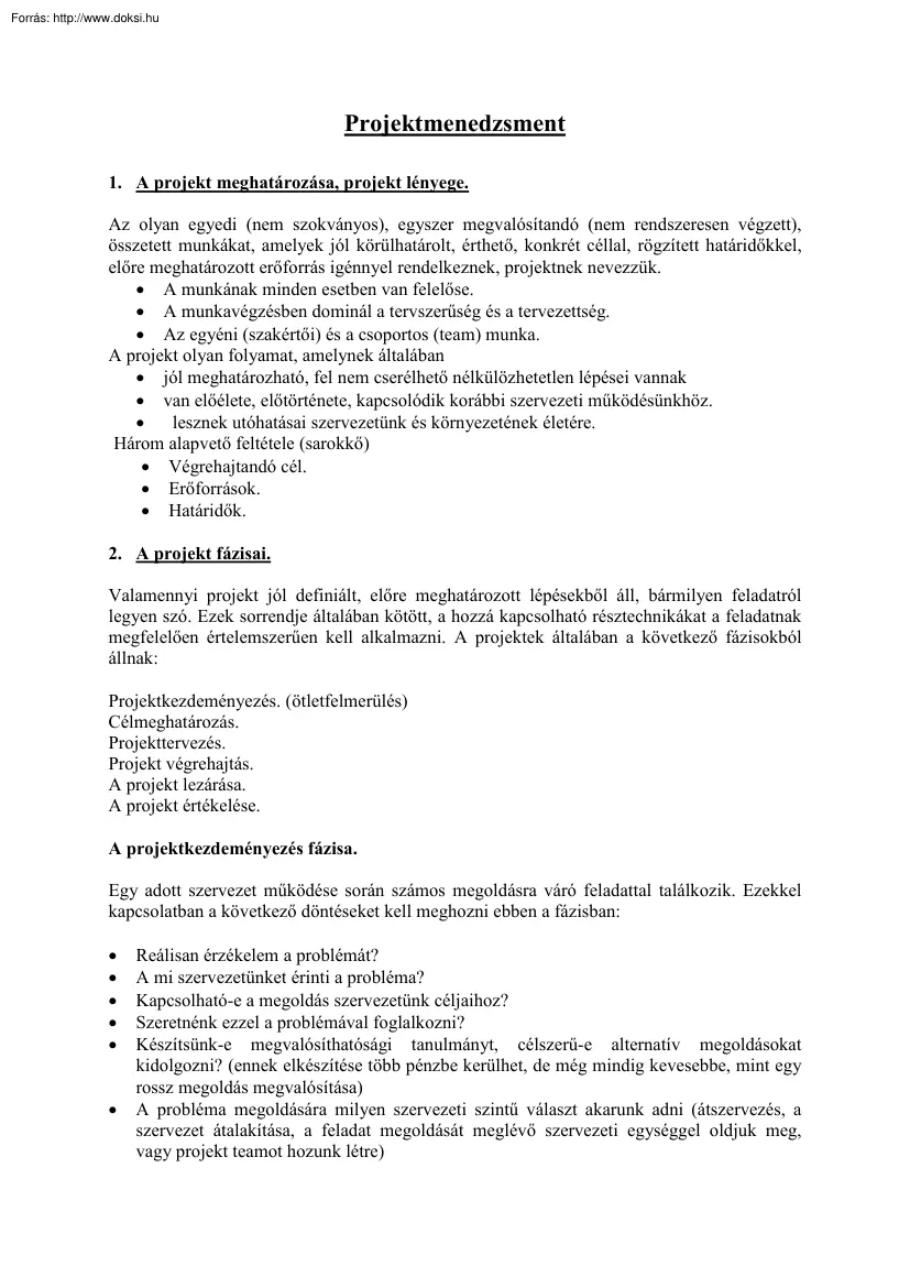 Projektmenedzsment
