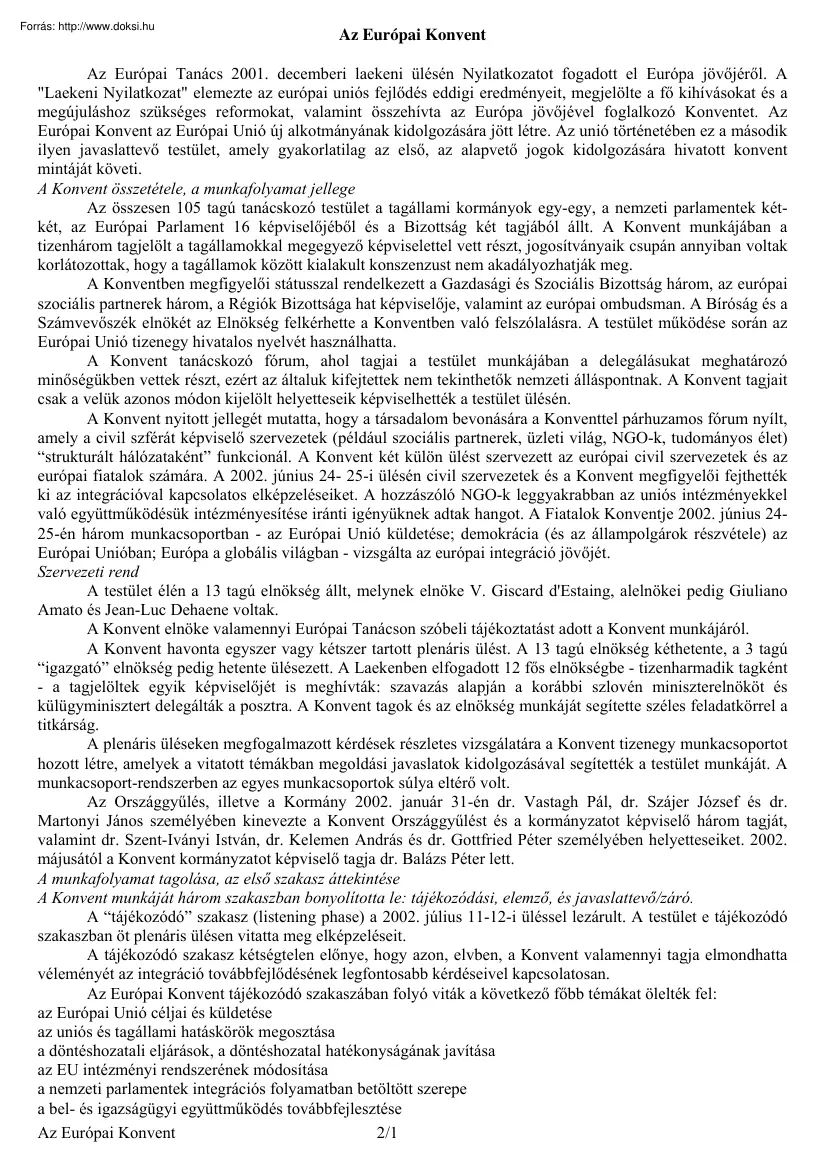 Az Európai Konvent