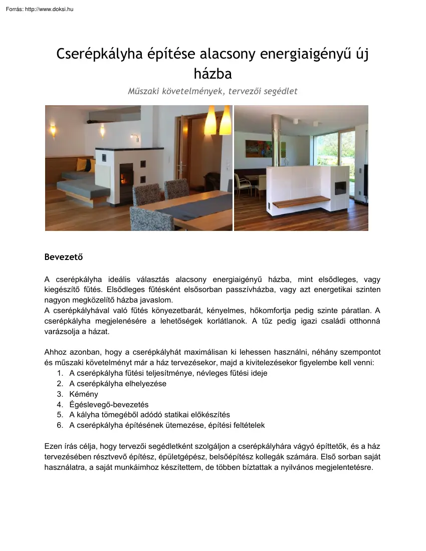 Nagy Zoltán - Cserépkályha építése alacsony energiaigényű új házba