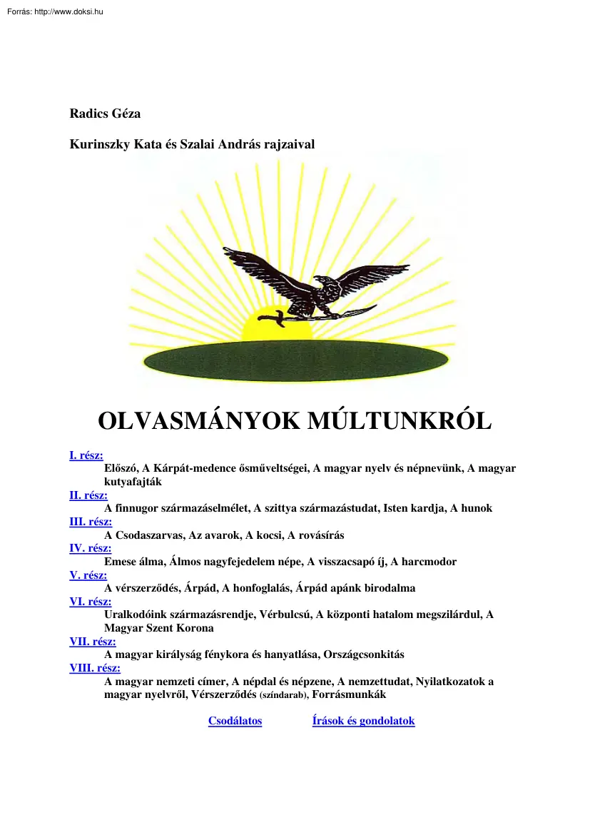 Radics Géza - Olvasmányok múltunkról