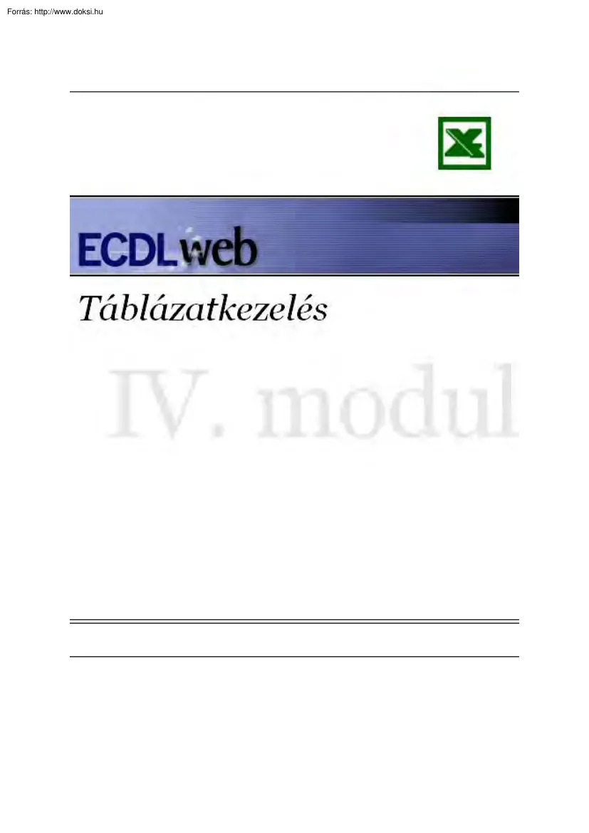 Excel 2000 táblázatkezelés