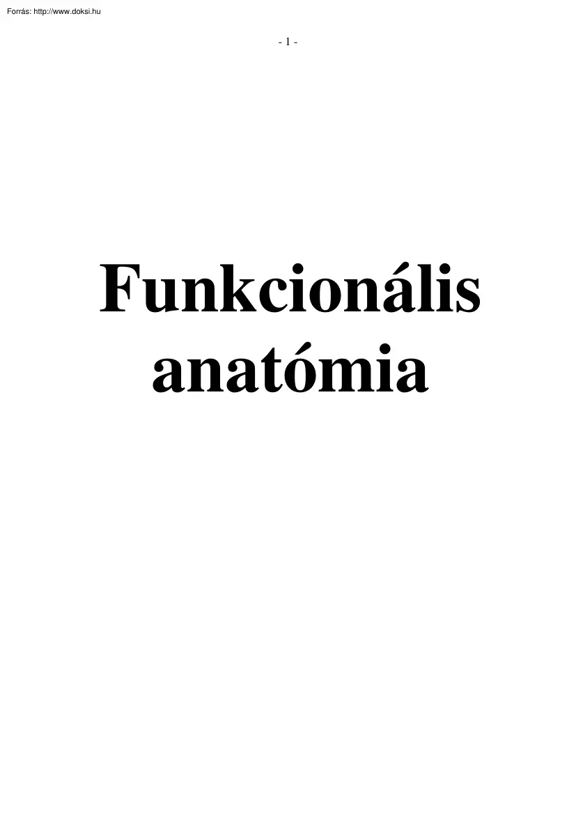 Funkcionális anatómia