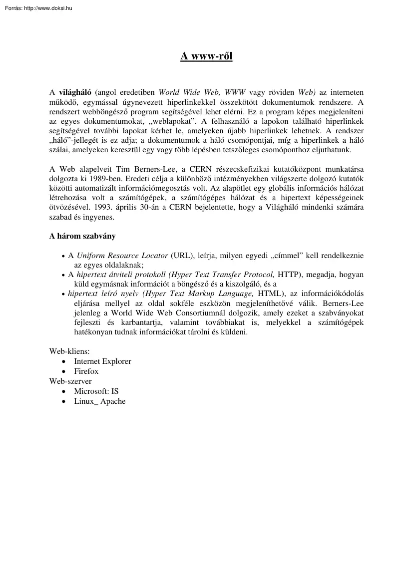 A WWW-ről