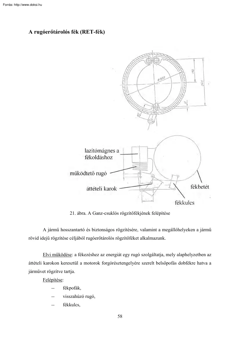 A rugóerőtárolós fék, RET-fék