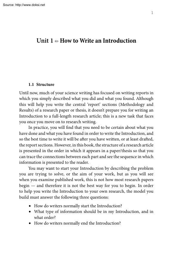 How to Write an Introduction