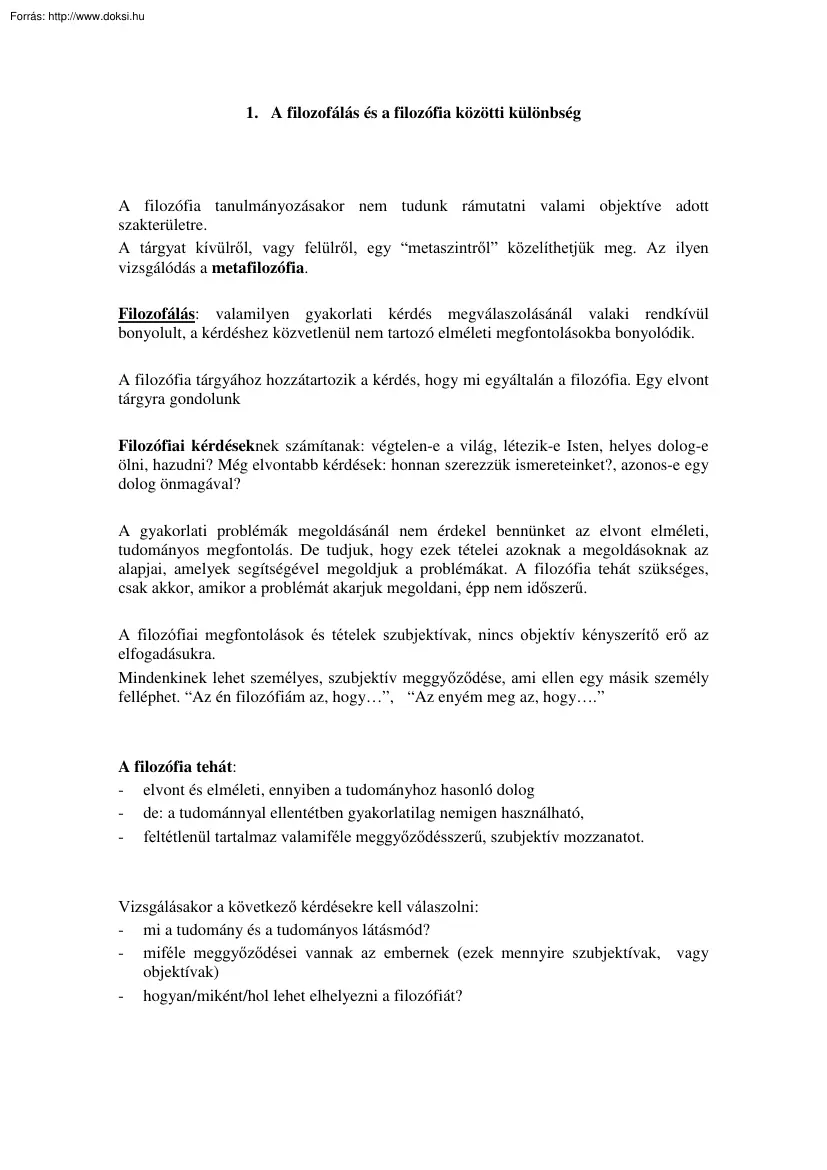 Filozófia tételek, 2001