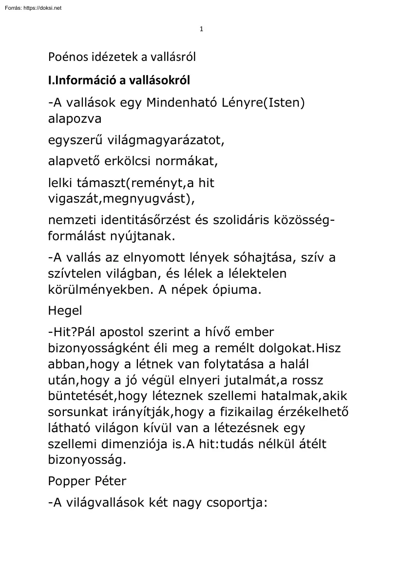 Bobrovszky Jenő - Poénos idézetek a vallásról