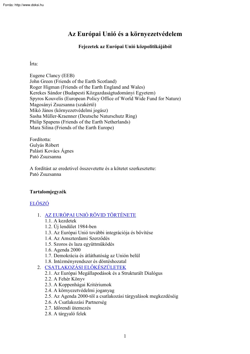 Az Európai Unió és a környezetvédelem