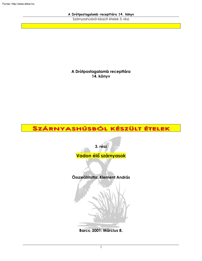 Klement András - Szárnyashúsból készült ételek 3